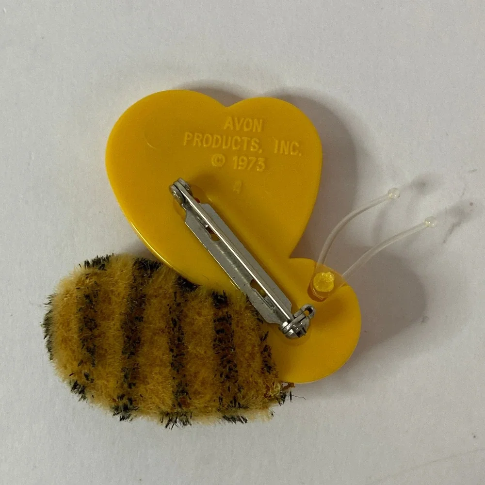Vintage 1970s Avon Brooch Pin Lot Bumblebee Birdcage Fuzzy Blue Bug Retro Kitsch